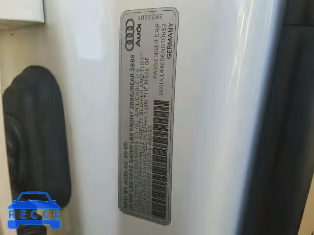 2006 AUDI A8 QUATTRO WAULL44E06N010652 image 9