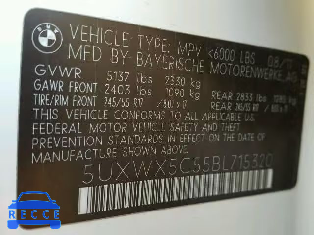 2011 BMW X3 XDRIVE2 5UXWX5C55BL715320 image 9