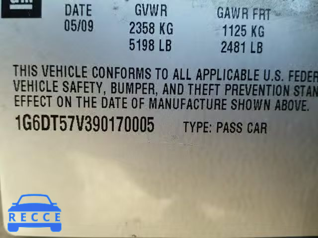 2009 CADILLAC CTS HIGH F 1G6DT57V390170005 image 9