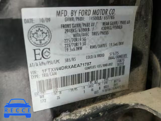 2010 FORD F450 SUPER 1FTXW4DRXAEA71787 image 9