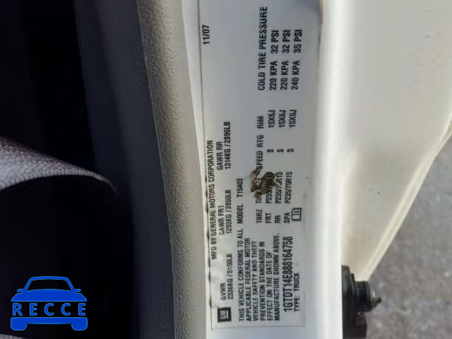 2008 GMC CANYON 1GTDT14E888164758 image 9