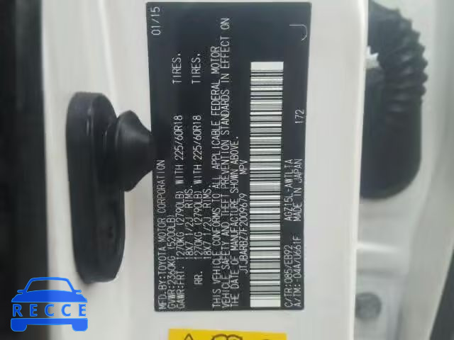 2015 LEXUS NX 200T JTJBARBZ7F2009679 Bild 9