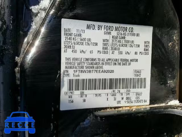 2014 FORD F350 SUPER 1FT8W3BT7EEA92020 image 9
