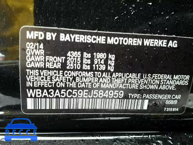 2014 BMW 328I WBA3A5C59EJ584959 Bild 9