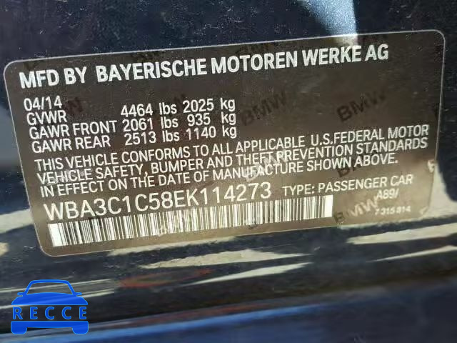 2014 BMW 328I SULEV WBA3C1C58EK114273 Bild 9