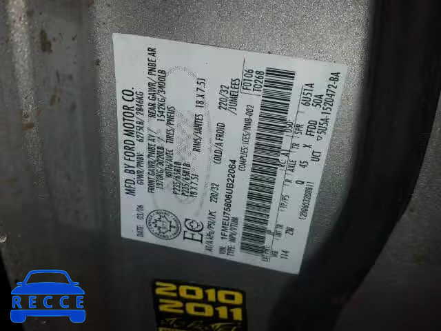 2006 FORD EXPLORER L 1FMEU75806UB22064 image 9