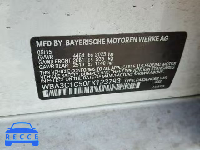 2015 BMW 328I SULEV WBA3C1C50FK123793 image 9