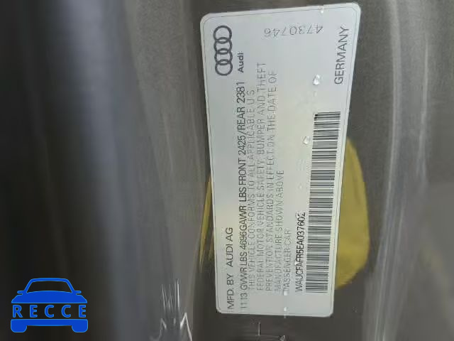 2014 AUDI A5 QUATTRO WAUCFAFR5EA037602 image 9
