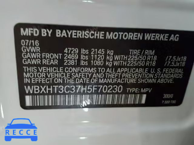 2017 BMW X1 XDRIVE2 WBXHT3C37H5F70230 image 9