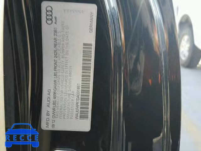 2013 AUDI A5 QUATTRO WAULFAFR1DA031861 image 9