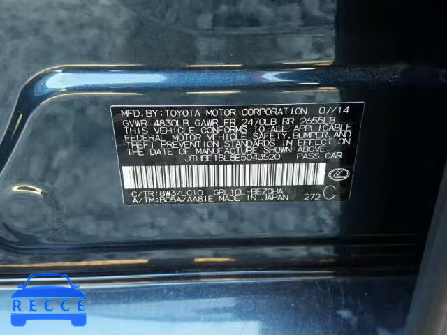 2014 LEXUS GS 350 JTHBE1BL8E5043520 image 9