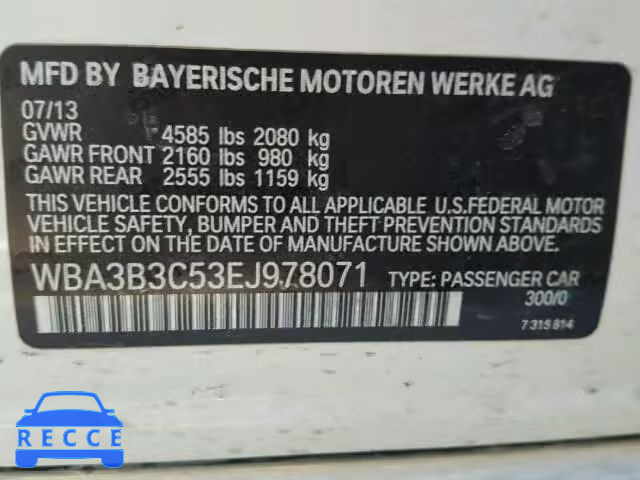2014 BMW 328XI WBA3B3C53EJ978071 зображення 9