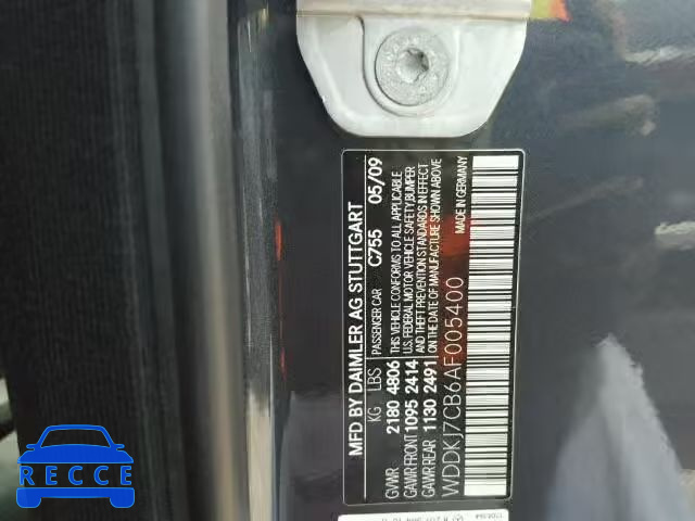 2010 MERCEDES-BENZ E550 WDDKJ7CB6AF005400 image 9
