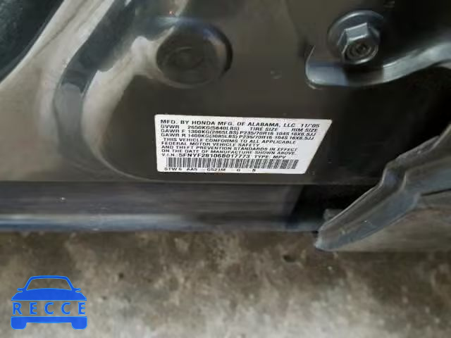 2006 HONDA PILOT LX 5FNYF28106B017773 зображення 9