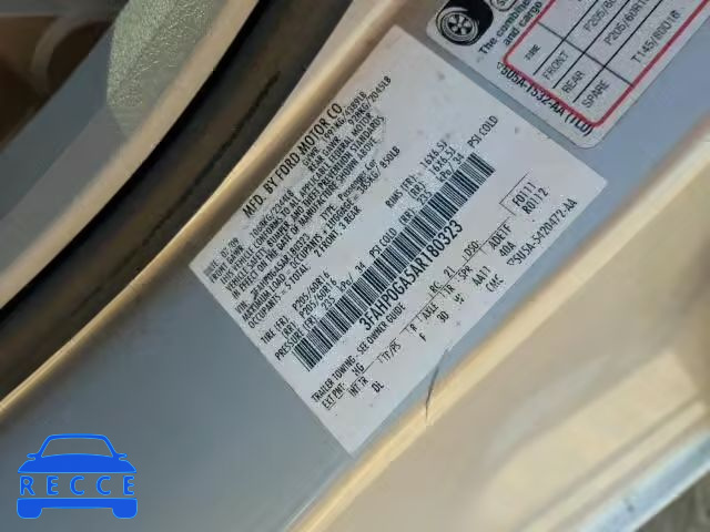 2010 FORD FUSION S 3FAHP0GA5AR180323 зображення 9