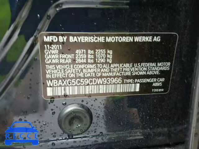 2012 BMW 528I WBAXG5C59CDW93966 зображення 9