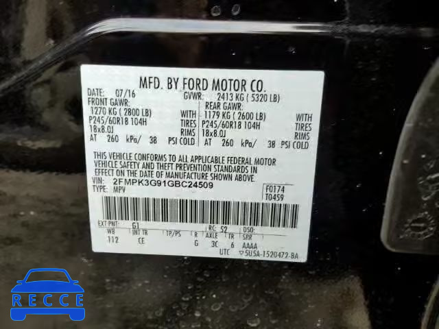 2016 FORD EDGE SE 2FMPK3G91GBC24509 image 9