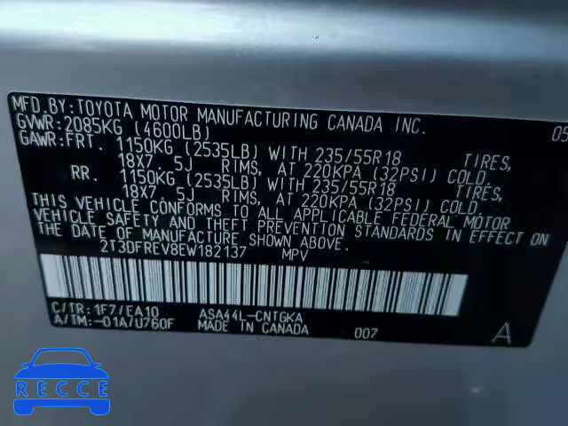 2014 TOYOTA RAV4 LIMIT 2T3DFREV8EW182137 image 9