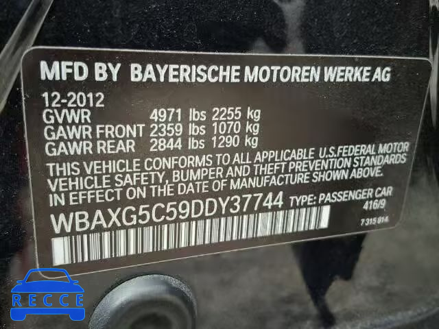 2013 BMW 528I WBAXG5C59DDY37744 image 9