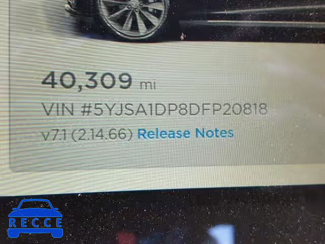 2013 TESLA MODEL S 5YJSA1DP8DFP20818 зображення 7