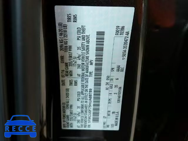2017 FORD ESCAPE S 1FMCU0F75HUA88789 image 9