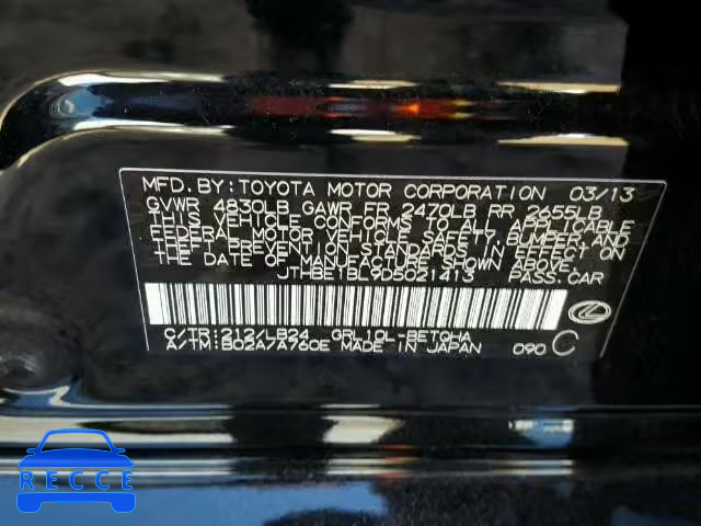 2013 LEXUS GS 350 JTHBE1BL9D5021413 image 9