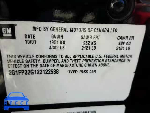 2002 CHEVROLET CAMARO 2G1FP22K422128154 image 9