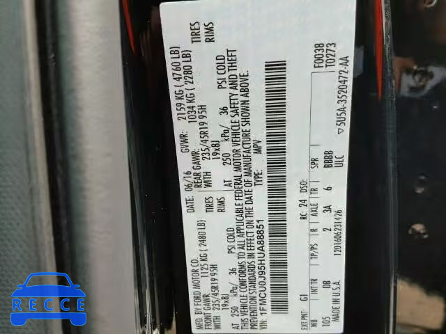 2017 FORD ESCAPE TIT 1FMCU0J95HUA88851 image 9