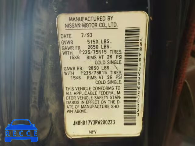 1994 NISSAN PATHFINDER JN8HD17Y3RW200233 image 9