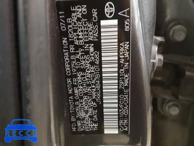 2011 TOYOTA SCION XD JTKKU4B47B1014682 image 9