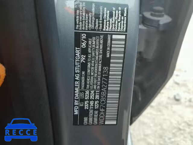 2011 MERCEDES-BENZ E550 WDDHF7CB5BA277138 image 9