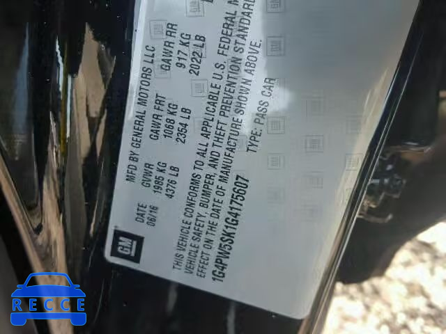 2016 BUICK VERANO SPO 1G4PW5SK1G4175607 image 9