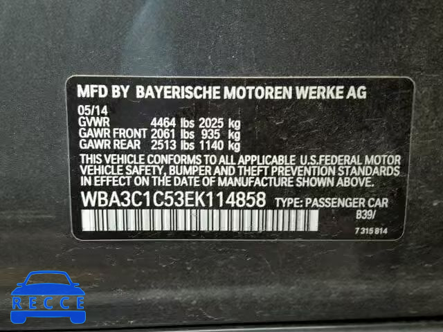 2014 BMW 328I SULEV WBA3C1C53EK114858 Bild 9