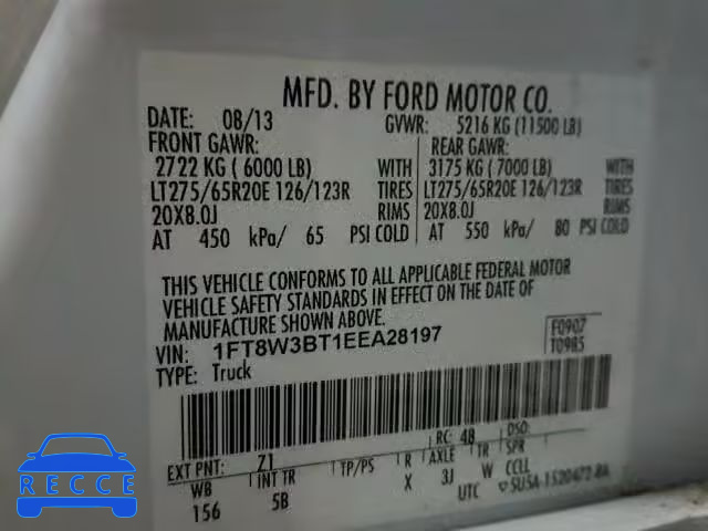 2014 FORD F350 SUPER 1FT8W3BT1EEA28197 image 9