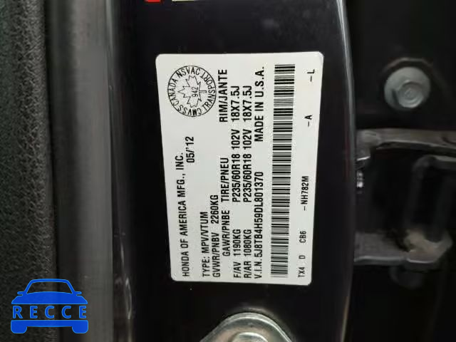 2013 ACURA RDX TECHNO 5J8TB4H59DL801370 image 9