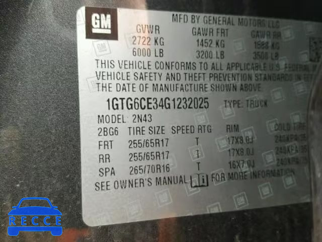 2016 GMC CANYON SLE 1GTG6CE34G1232025 image 9