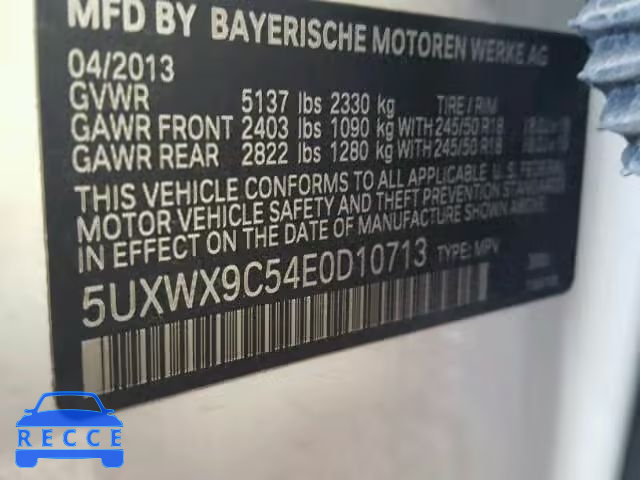 2014 BMW X3 XDRIVE2 5UXWX9C54E0D10713 image 9