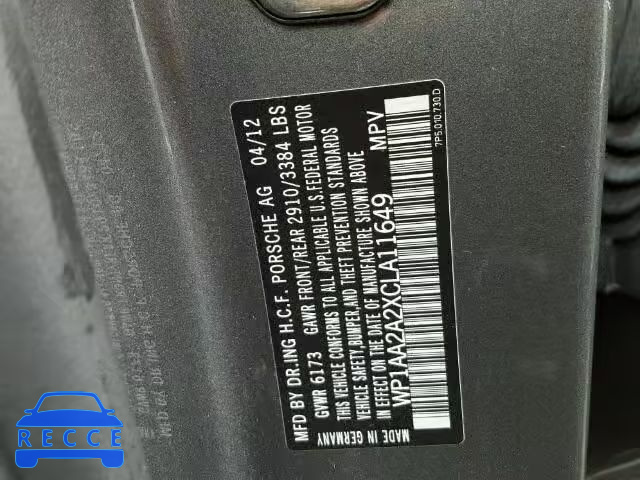 2012 PORSCHE CAYENNE WP1AA2A2XCLA11649 Bild 9