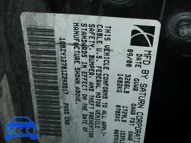 2001 SATURN SC2 1G8ZY12781Z242817 Bild 9