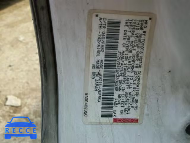 1989 TOYOTA CAMRY JT2SV24E2K3392288 image 9