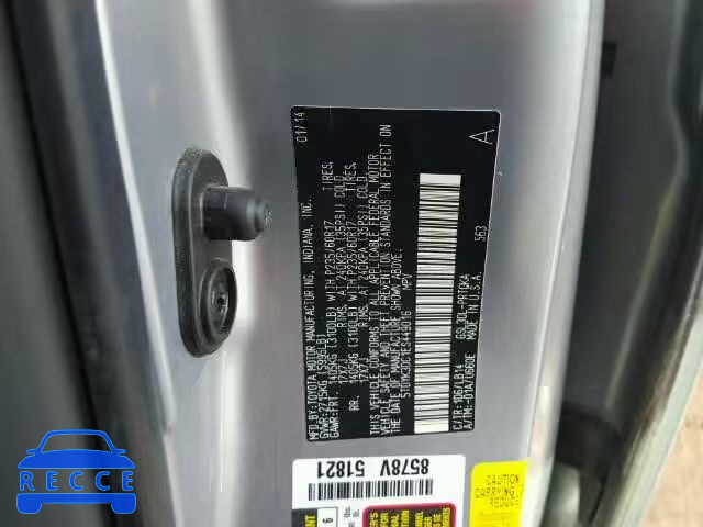 2014 TOYOTA SIENNA XLE 5TDYK3DC1ES449016 image 9