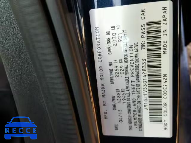 2016 MAZDA 6 TOURING JM1GJ1V53G1428333 image 9