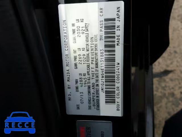 2014 MAZDA 6 GRAND TO JM1GJ1W64E1131883 image 9