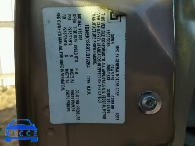 1996 CHEVROLET TAHOE K150 1GNEK13R8TJ319264 image 9
