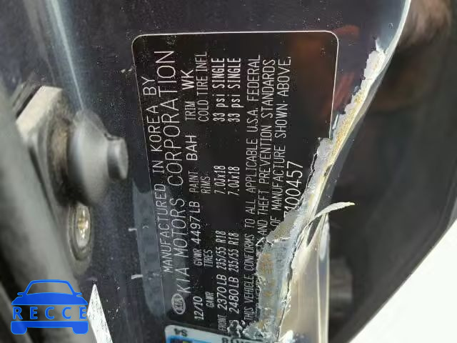 2011 KIA SPORTAGE E KNDPC3A24B7100457 image 9