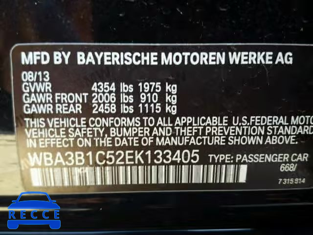 2014 BMW 320I WBA3B1C52EK133405 image 9