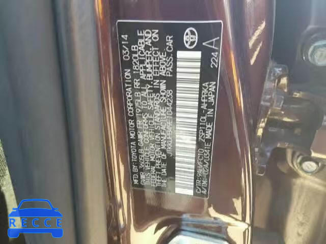 2014 TOYOTA SCION XD JTKKUPB49E1044238 зображення 9