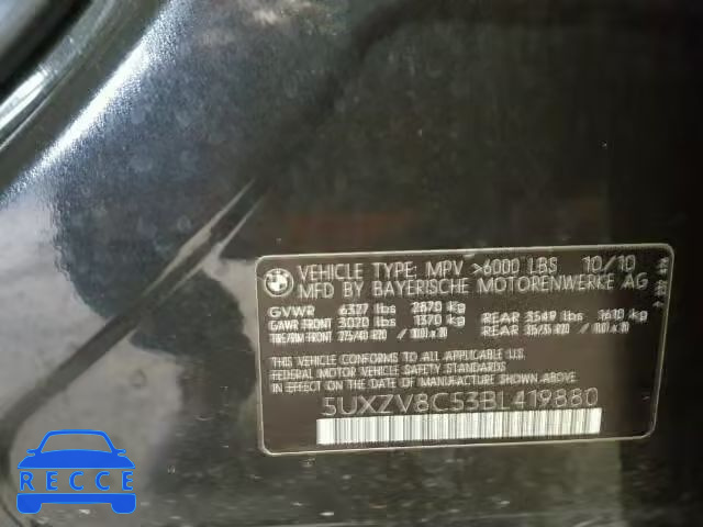 2011 BMW X5 XDRIVE5 5UXZV8C53BL419880 image 9