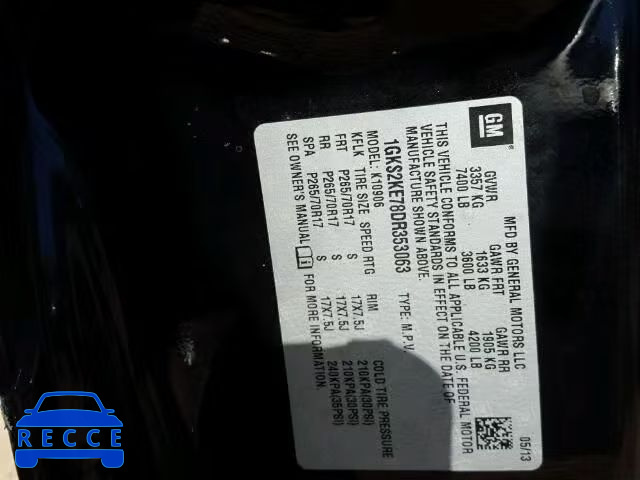 2013 GMC YUKON XL K 1GKS2KE78DR353063 image 9