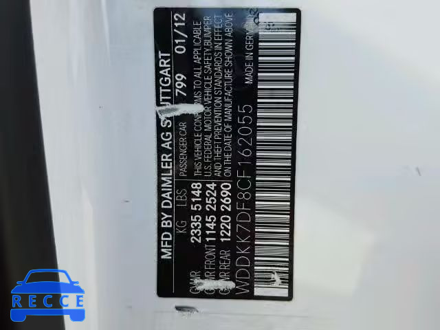 2012 MERCEDES-BENZ E550 WDDKK7DF8CF162055 image 9